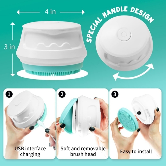 Electric Massage Bath Brush for Dogs and Cats, Efficient Cleaning Massage Bath - Picture 2 of 7